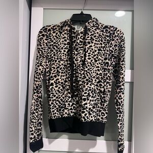 VS Pink velvet leopard print zip up size x small
